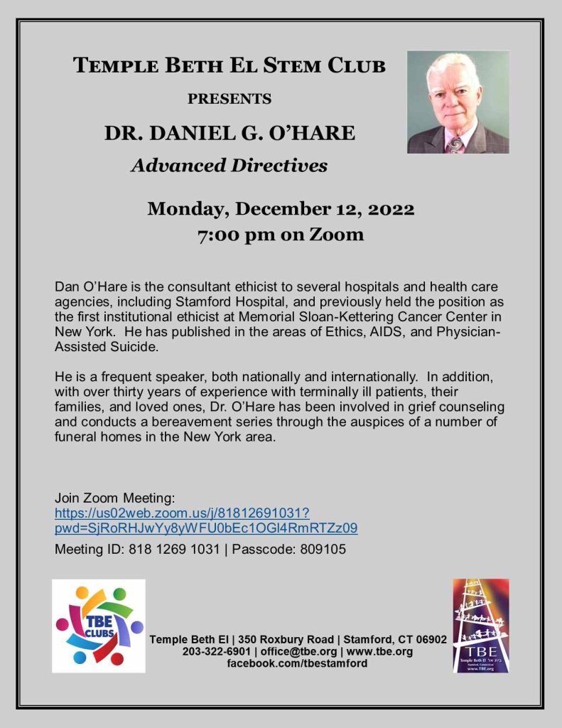 Advanced Directives with Dr. Daniel O'Hare @ via Zoom