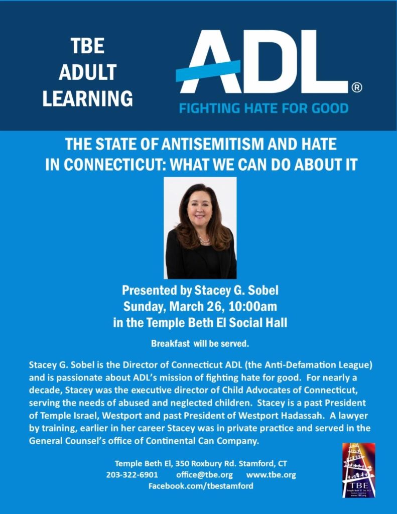 Anti-Semitism and Hate in Connecticut @ Temple Beth El