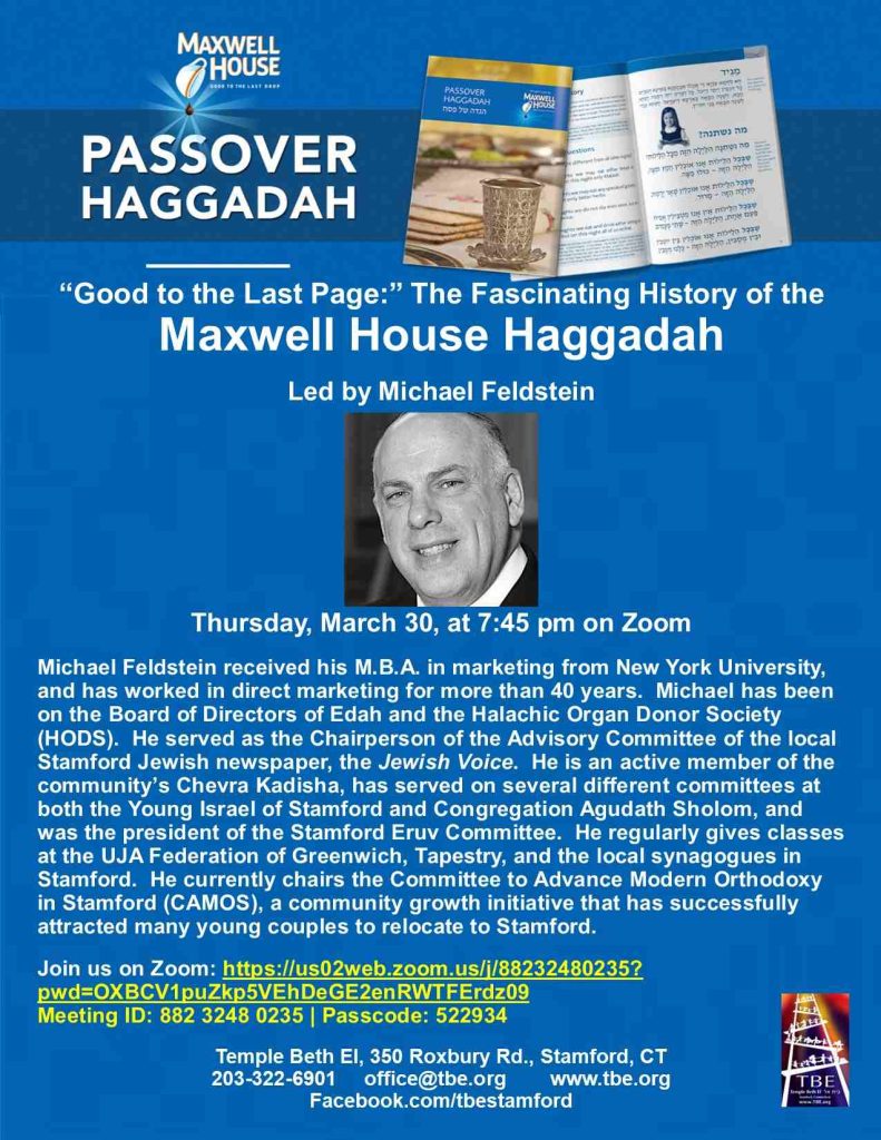 History of the Maxwell House Haggadah @ Zoom