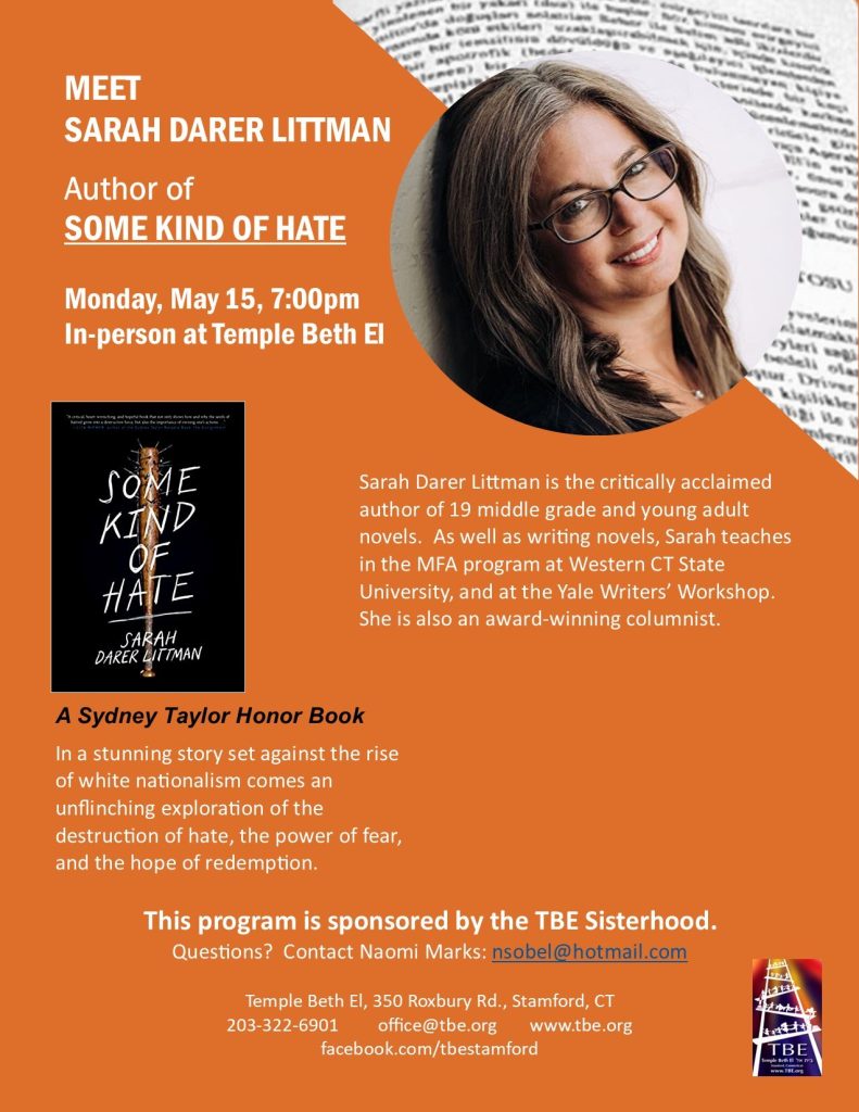 Meet Sarah Darer Littman @ Temple Beth El