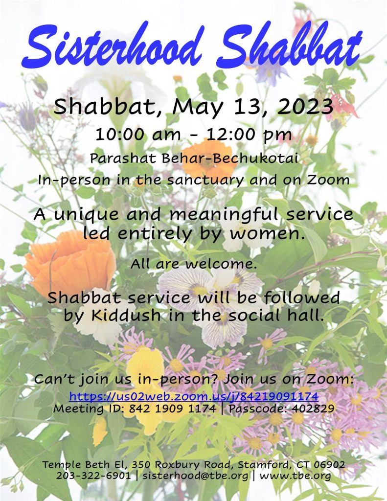 Sisterhood Shabbat @ Temple Beth El