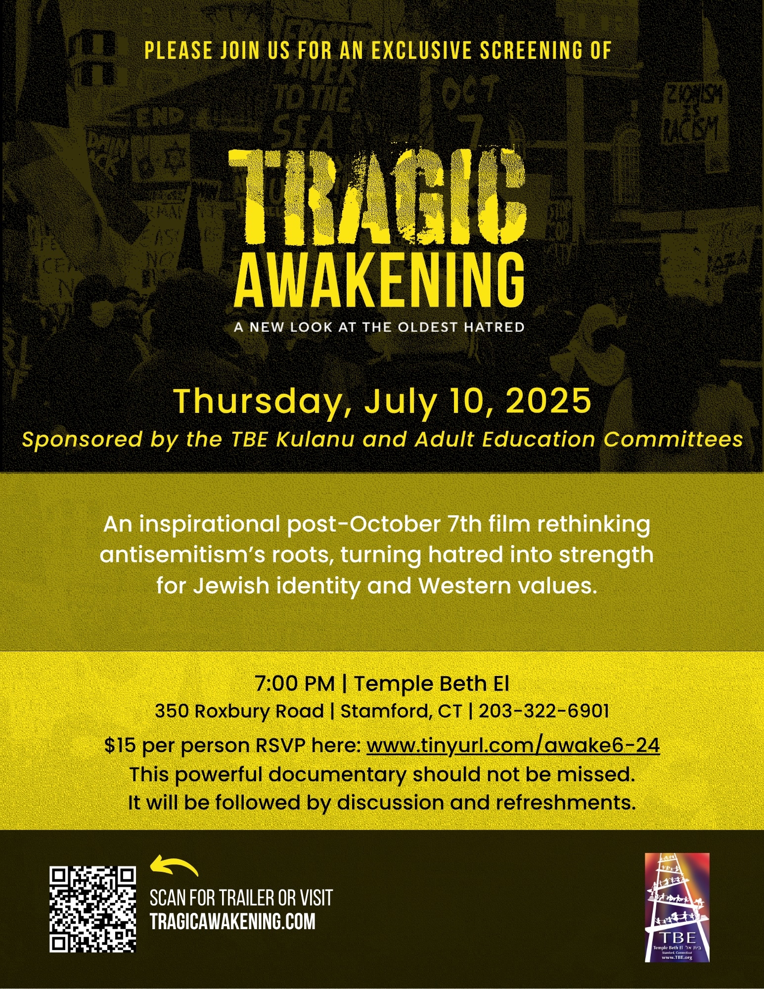 Kulanu Committee presents "Tragic Awakening" @ Temple Beth El
