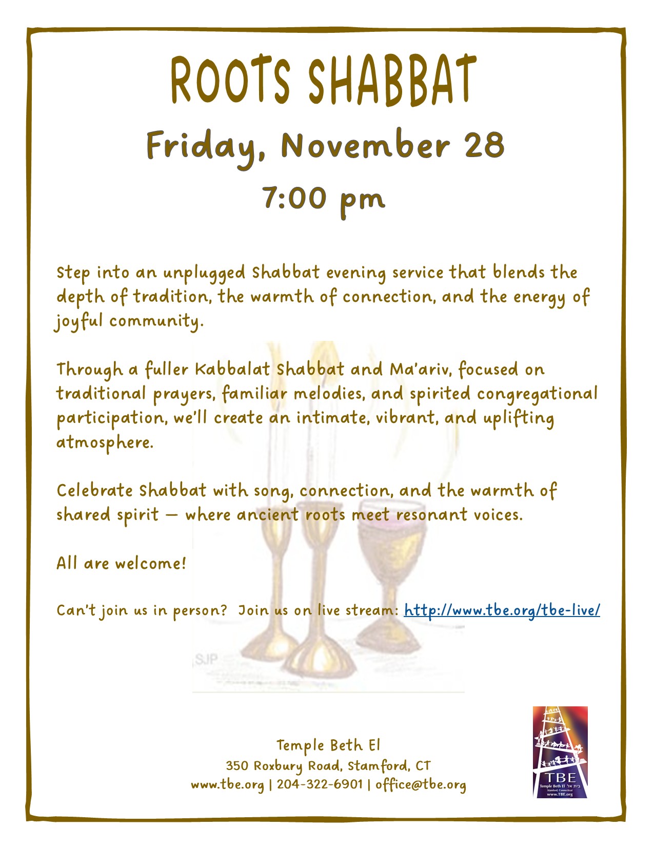 Roots Shabbat @ Temple Beth El